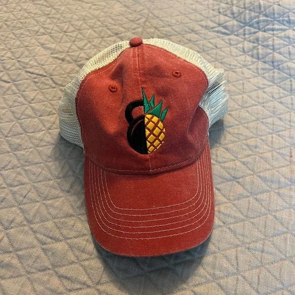 Barbella Box Accessories - Barbella Box Hit wear summer snapback baseball hat- red kettlebell pineapple